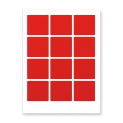 CDRmarket Öntapadó címkék 60 x 60 mm, 12 címkék, A4, 20 ív, piros (R0ECO.6060RED)