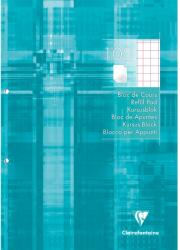 Clairefontaine A4-es, leválasztható jegyzetfüzet, 100 lap, nagy négyzetrácsos (10x10), bársonyos pergamenpapír 90 g/m2, PEFC tanúsítvánnyal, laminált kartonborító, 2 perforáció a kötéshez 210 x 297 mm, türkiz (EMG58