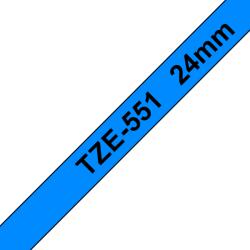 Brother TZE-551, Banda Etichete Laminata, Negru Pe Albastru, 24MM (TZE551_OEM)