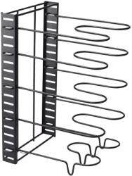 Welora Állítható fém rendszerező 4 edényhez, serpenyőhöz, konyhai szekrényhez, 38x20, 5x26 cm, fekete (DR8-19-WL-CF049-49829150458131)