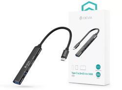 DEVIA Lite1 4 in 1 Hub - USB-C 3.1 - USB 3.0/USB 2.0/2xType-C elosztó/adapter szürke (ST129412)