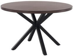 TEMPO KONDELA Étkezőasztal, sötét tölgy/fekete, átmérő 120 cm, MEDOR (290408)