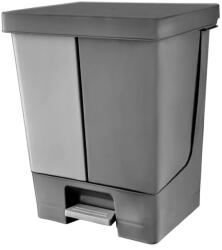 PLANET DUO pedálos szelektív szemetes kivehető vödörrel Fekete-szürke 25+25L (UP312)