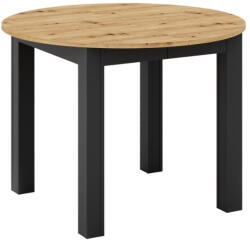 TEMPO KONDELA Kihúzható étkezőasztal, artisan tölgy/fekete, 103-142x76 cm, HARRY (405596)