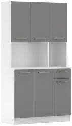 TEMPO KONDELA Hatajtós szekrény, fehér/grafit, PELION NEW (406076)