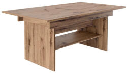 TEMPO KONDELA Kihúzható étkező-/dohányzóasztal, artisan tölgy, 120/160x70 cm, LAVKO NEW (406931)