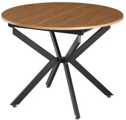 TEMPO KONDELA Kihúzható étkezőasztal, világos tölgy/fekete, 100x100-140x75 cm, ABERO TYP 1 (400787)