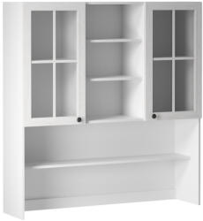 TEMPO KONDELA Felsőszekrény üveggel K120, fehér/sosna andersen, PROVANCE (195367)