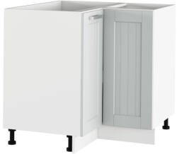 TEMPO KONDELA Alsó sarokszekrény, világosszürke/fehér, univerzális, JULIA TYP 62 (272535)