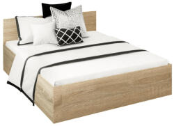 TEMPO KONDELA Ágy fém ráccsal és tárolóhellyel, 160x200, sonoma tölgy, DOLI (398696)