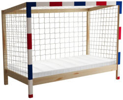 TEMPO KONDELA Montessori ágy, természetes/fehér/kék/piros, 90x200, FUTAL (396833)