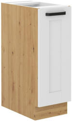 TEMPO KONDELA Alsó szekrény kihúzható kosárral, fehér/artisan tölgy, LULA D30 CARGO (362779)
