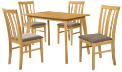 TEMPO KONDELA Étkezőgarnitúra 1+4, világos sonoma tölgy/sötétbarna, ROIS SET (405820)