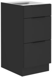 TEMPO KONDELA Alsó szekrény, fekete, SIBER 40 D 3S BB (393034)