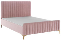 TEMPO KONDELA Ágy, rózsaszín/króm arany matt, 180x200, KAISA (276370)