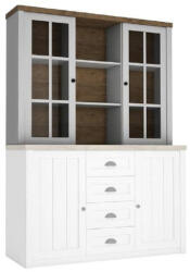 TEMPO KONDELA Felsőszekrény komódhoz W2D, vitrines szekrény, sosna Andersen/tölgy lefkas, PROVANCE (149671)