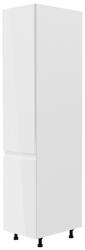 TEMPO KONDELA Élelmiszer szekrény, fehér/fehér extra magasfényű, balos, AURORA D40SP (236752)