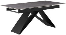 TEMPO KONDELA Kihúzható étkezőasztal, beton/fekete, 160-200x90 cm, MAJED (378147)
