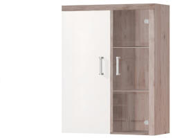 TEMPO KONDELA Vitrines faliszekrény, san marino/cream, CHERIS 4 (237226)