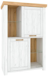 TEMPO KONDELA Vitrin C, tölgy craft arany/tölgy craft fehér, SUDBURY (264006)