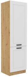 TEMPO KONDELA Szekrény beépített hűtőhöz, artisan tölgy/fehér, LULA 60 LO-210 2F (398820)