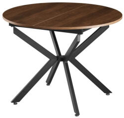 TEMPO KONDELA Kihúzható étkezőasztal, sötét tölgy/fekete, 100x100-140x75 cm, ABERO TYP 1 (400789)