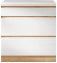 TEMPO KONDELA Alsószekrény, fehér magas fényű HG, LINE D803 (109165)