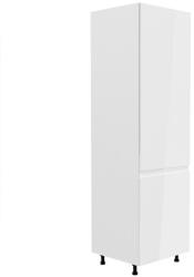 TEMPO KONDELA Hűtő beépítő szekrény, fehér/fehér extra magasfényű, jobbos, AURORA D60ZL (236740)