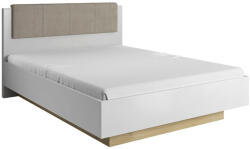 TEMPO KONDELA Ágy ágyneműtartóval, fehér/grandson tölgy/fehér magas fényű, CITY (264434)