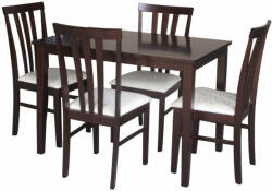 TEMPO KONDELA Étkezőgarnitúra, wenge/szövet bézs, LESLIE NEW 1+4 (243707)