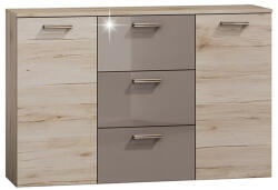 TEMPO KONDELA Komód, tölgy san marino/latte magasfényű, ASSOR (146434)