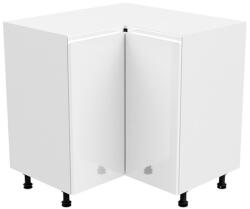 TEMPO KONDELA Alsó sarokszekrény, fehér/fehér extra magasfényű, AURORA D90N (236748)