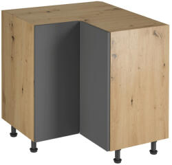 TEMPO KONDELA Sarok alsó szekrény, artisan tölgy/szürke matt, LANGEN D90N (263667)