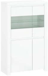 TEMPO KONDELA Vitrin 2D2W, fehér fényes, LINDY (303564)