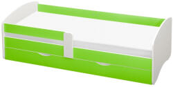TEMPO KONDELA Ágy ráccsal és tárolóhellyel 90x200, fehér/zöld, COCOLINO (395617)