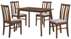 TEMPO KONDELA Étkezőgarnitúra 1+4, dió/bézs, ROIS SET (397109)