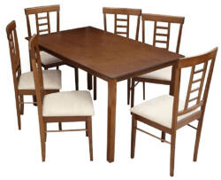 TEMPO KONDELA Étkezőgarnitúra 1+6, dió, OLEG NEW (203058)