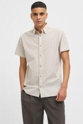 JACK & JONES Jack & Jones, Kényelmes fazonú csíkos pamuting, Világosbézs, M (12269135-CROCKERY-M)