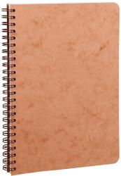 Clairefontaine Age Bag A5 spirálfüzet, 50 lap, bársonyos pergamenpapír 90 g/m2, PEFC tanúsítvánnyal, bőrhatású kartonborítással, 148x210 mm, matematika, barna (EMG78532C)