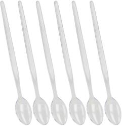 Gastro Műanyag hosszú limonádéskanál, 6 darabos készlet, fehér, hossza: 215 mm