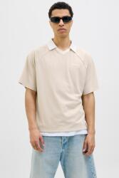 JACK & JONES Jack & Jones, Bő fazonú galléros póló raglánujjakkal, Bézs, Törtfehér, L (12276758-MOONBEAM-L)