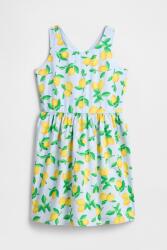 GAP GAP, Bővülő fazonú mintás ruha, Halványsárga, Jégkék, 140 CM (000781880-732-L)