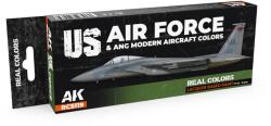 AK Interactive US Air Force & ANG Modern Aircraft Colors lakk alapú festék készlet 8x 17ml (RCS119)