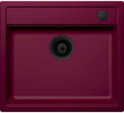SCHOCK Schock Mono N-100 konyhai mosogatótálca 570 x 510 mm Cristadur Berry, bogyószín és szűrőkosár, távműködtető gomb, túlfolyó takaró Puro (SETMN100BEPVPUR)