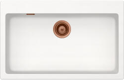 SCHOCK Schock Signus N-100XL konyhai mosogatótálca 790 x 500 mm Cristadur Polaris, hófehér és szűrőkosár, túlfolyó takaró Réz (SETSN100XLPOPVCOB)