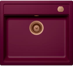 SCHOCK Schock Mono N-100 konyhai mosogatótálca 570 x 510 mm Cristadur Berry, bogyószín és szűrőkosár, távműködtető gomb, túlfolyó takaró Réz (SETMN100BEPVCOB)