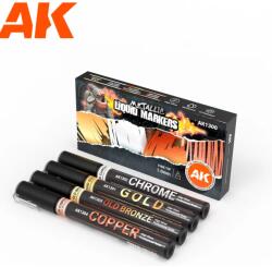 AK Interactive Metallic Markers fémes hatású kihúzó készlet 4 darabos (AK1300)