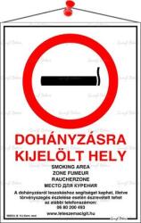  Információs tábla, 21x31 cm, többnyelvű, Dohányzásra kijelölt hely (LUIN056) - papirdepo
