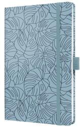 Sigel Jegyzetfüzet, exkluzív, 135x203 mm, vonalas, 87 lap, keményfedeles, SIGEL Jolie , Blue Monstera (SIJN353)