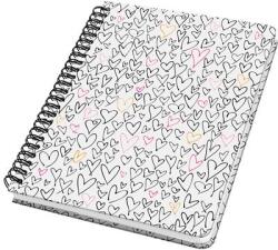 Sigel Spirálfüzet, 162x215 mm, pontrácsos, 60 lap, keményfedeles, SIGEL Jolie , Wild Hearts (SIJN620)